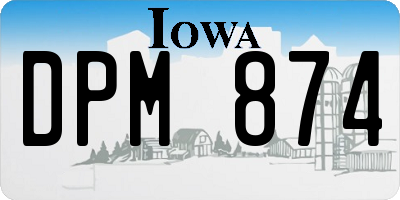 IA license plate DPM874