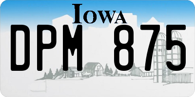 IA license plate DPM875
