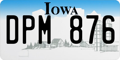 IA license plate DPM876