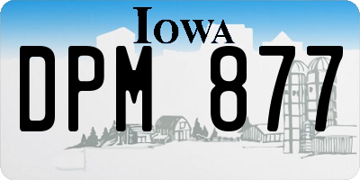 IA license plate DPM877