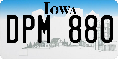 IA license plate DPM880