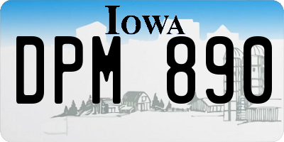 IA license plate DPM890