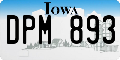 IA license plate DPM893