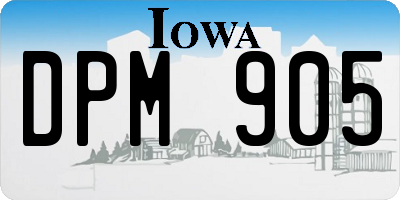 IA license plate DPM905