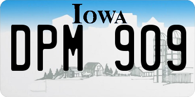 IA license plate DPM909