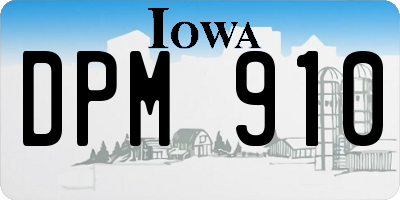 IA license plate DPM910