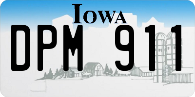 IA license plate DPM911