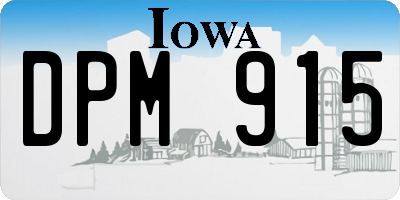 IA license plate DPM915