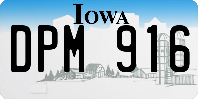 IA license plate DPM916