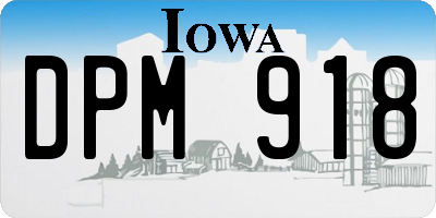 IA license plate DPM918