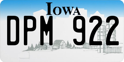 IA license plate DPM922