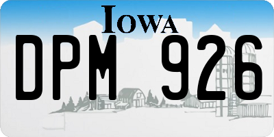 IA license plate DPM926