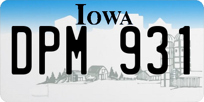 IA license plate DPM931