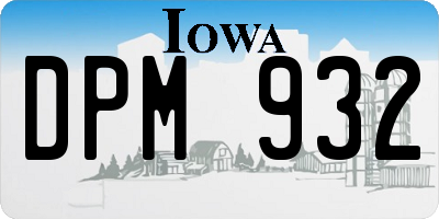 IA license plate DPM932