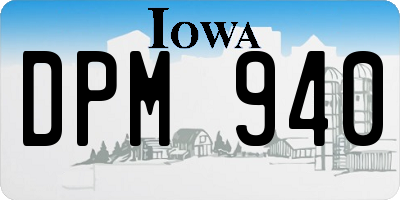IA license plate DPM940