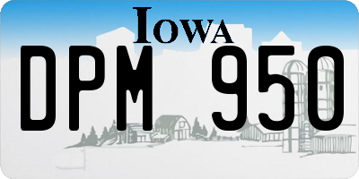 IA license plate DPM950