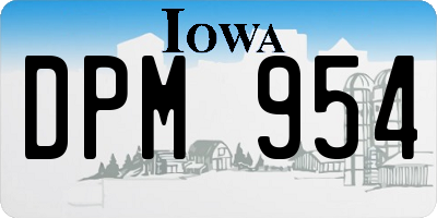IA license plate DPM954