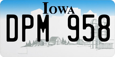 IA license plate DPM958