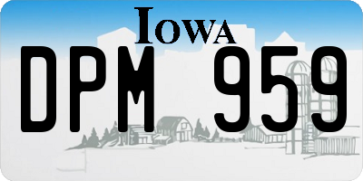 IA license plate DPM959