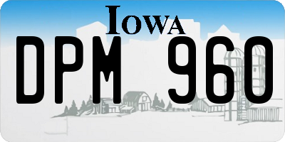 IA license plate DPM960