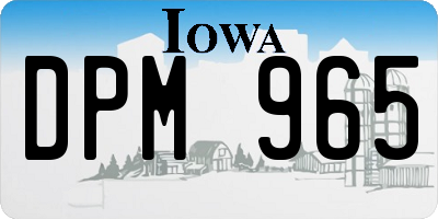 IA license plate DPM965
