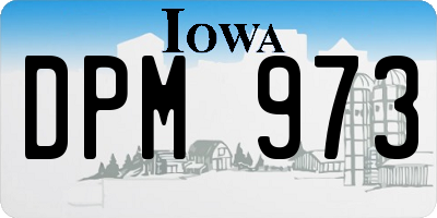 IA license plate DPM973