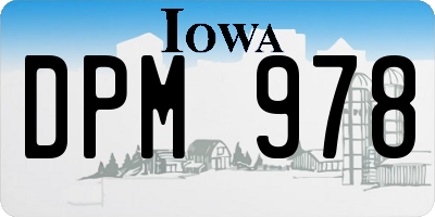 IA license plate DPM978