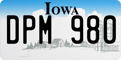 IA license plate DPM980