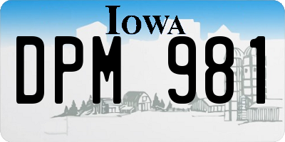 IA license plate DPM981