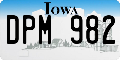 IA license plate DPM982