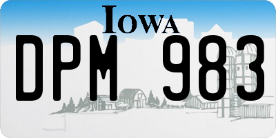 IA license plate DPM983