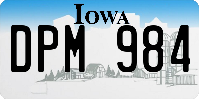 IA license plate DPM984