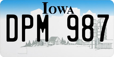 IA license plate DPM987