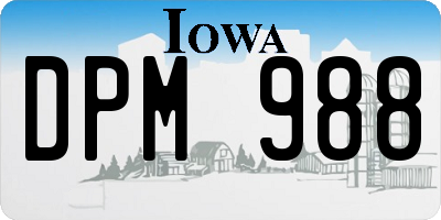 IA license plate DPM988