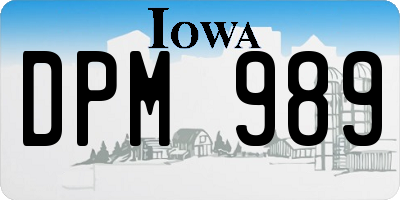 IA license plate DPM989
