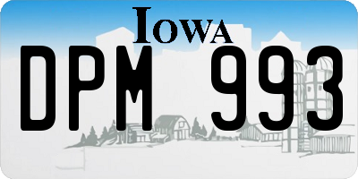 IA license plate DPM993