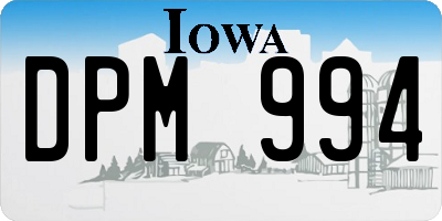 IA license plate DPM994