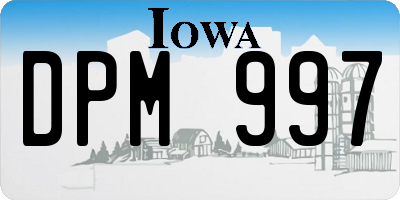 IA license plate DPM997