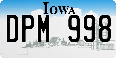 IA license plate DPM998