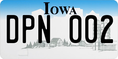 IA license plate DPN002