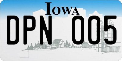 IA license plate DPN005