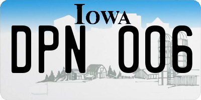 IA license plate DPN006