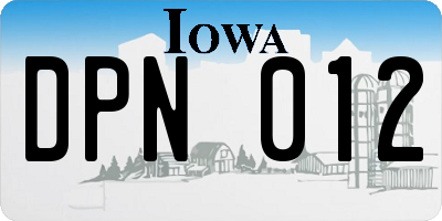 IA license plate DPN012
