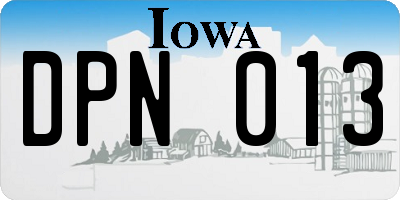 IA license plate DPN013