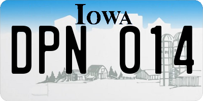IA license plate DPN014