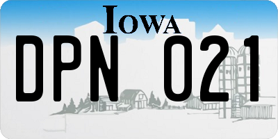 IA license plate DPN021