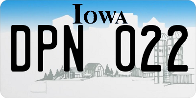 IA license plate DPN022