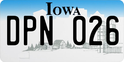 IA license plate DPN026