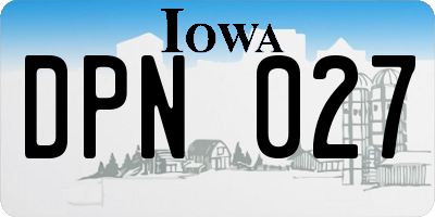 IA license plate DPN027