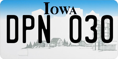 IA license plate DPN030